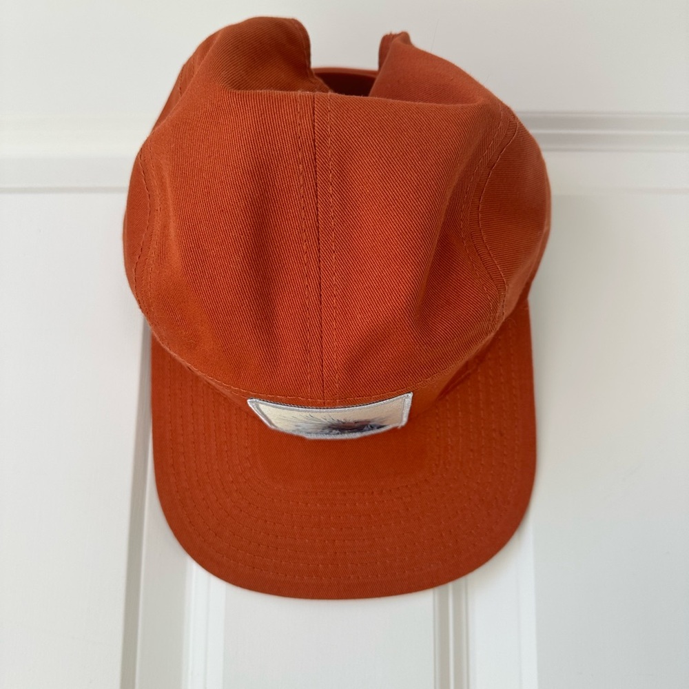 Rust Orange Canvas 5-Panel Cap with Patch - image 4